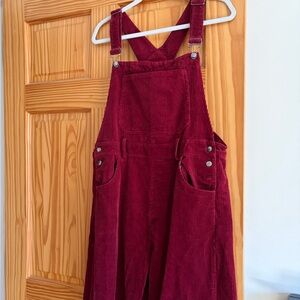 Burgundy Corduroy Overalls